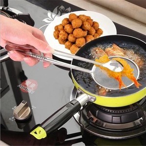 Quiki <span class=keywords><strong>pince</strong></span> de <span class=keywords><strong>cuisine</strong></span> multifonctionnelle <span class=keywords><strong>en</strong></span> acier inoxydable <span class=keywords><strong>pince</strong></span> à cuillère à filtre <span class=keywords><strong>pour</strong></span> passoire filtre à huile <span class=keywords><strong>pince</strong></span> à aliments frits <span class=keywords><strong>en</strong></span> métal - Product Image 2