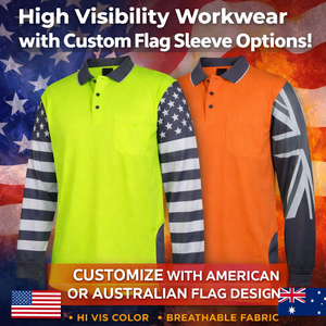 Áo Polo An Toàn Phát Quang Cao Cấp Tay Dài, Áo Làm Việc Có Độ Phản Quang Cao Dành Cho Xây Dựng & Quần Áo Công Trình - Product Image 2
