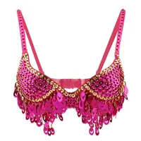 Brillant femmes Sequin perlé soutien-gorge haut Sexy gland haut court pour Festivals Raves danse ClubWear danse du ventre soutien-gorge tenue