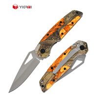Couteau de poche pliable économique et durable, lame en acier inoxydable 3Cr13, manche en aluminium et caoutchouc, motif camouflage, équipement de chasse tactique