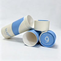 Tube en papier biodégradable et recyclable pour thé en vrac, avec étiquetage personnalisé, finition mate et bord roulé