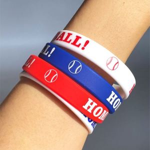 Bracelet de baseball en silicone, vente en gros, personnalisation de bracelets, bracelet de reconnaissance de groupe pour compétition, personnalisable - Product Image 5