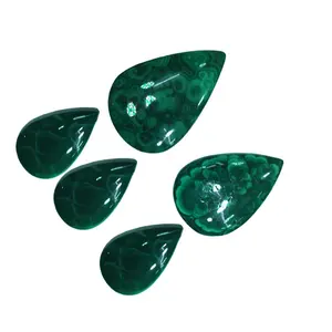Top Grade Quality 100% Natural Malachite Pear Shape Cabochon Loose Gemstone For Making Jewelry