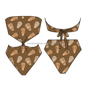 Moda Praia Personalizada OEM com Estampa Havaiana para Mulheres, Maiôs de Banho, Biquínis Reversíveis com Decote em V - Product Image 4