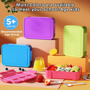 Bento <b>Box</b> Adult <b>Lunch</b> <b>Box</b> Containers <b>for</b> Adults <b>Men</b> Women 5 Compartments Food Container with Utensils Sauce Jar Microwave Safe - Product Image 4