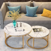 Petite table basse ronde moderne en métal personnalisable pour meubles de chambre à coucher et de salon