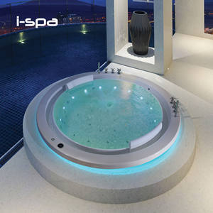 Bañera Redonda de Acrílico I-Spa Verona con Diseño Moderno Integrado, Función de Desbordamiento, Masaje de Aire y Luz de Colores para Uso en Hoteles y Spas - Product Image 4
