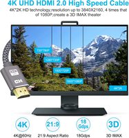 OEM ODM Yüksek Kaliteli AV Kablosu, Bilgisayar Projektör Monitörü için PVC Örgülü Korumalı 2.0 ile 4K 60Hz Desteği Sunar