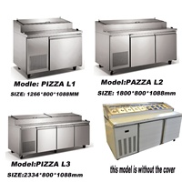 Réfrigérateur de préparation de pizza réfrigérée commerciale Affichage de refroidisseur de nourriture de table Table de refroidissement Bar à salade
