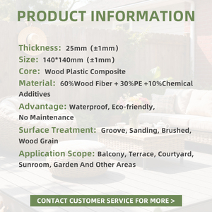 25mm Outdoor <strong>WPC</strong> <strong>Decking</strong> Anti Fade Wood Plastic Flooring For Rooftop Garden - Product Image 3