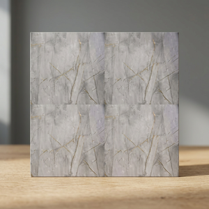 Carreaux de sol en céramique émaillée effet marbre blanc 16x16 pouces, en porcelaine pleine masse, brillants, pour design intérieur de salle de bain - Product Image 6
