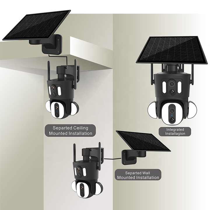 Ubox 6MP Dual Lens 4G Solar Security Camera Outdoor Wireless IP Camera OEM