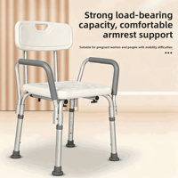 Chaise de douche pour personnes âgées, fauteuil pour femmes enceintes, hauteur réglable, en alliage d'aluminium, antidérapant, aides à la réadaptation et à la thérapie