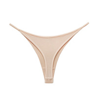 Celana Dalam Thong Low Rise Lembut Seperti Mentega, Ringan, Warna Solid, Elastis, Tanpa Jahitan, Tidak Terlihat, untuk Olahraga & Pakaian Ketat