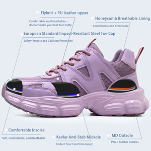 Calzado <span class=keywords><strong>de</strong></span> <span class=keywords><strong>Seguridad</strong></span> Ligero para <span class=keywords><strong>Mujer</strong></span>, con Puntera <span class=keywords><strong>de</strong></span> Acero, Resistente a Pinchazos, Transpirable, Certificado EN ISO 20345, para Almacén - Product Image 3