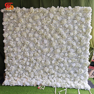 Smooth Romantic <b>Artificial</b> <b>Flowers</b> Panel Roll up Cloth Back White Ostrich Feather Wall For Wedding Event Party Decoration - Product Image 5