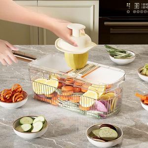 Wholesale Multifunctional Stainless Steel Sustainable <b>Vegetable</b> <b>Cutter</b> Container Easy Clean Home Manual Kitchen Food Chopper - Product Image 1