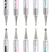 Lot de 5 stylos à double embout personnalisables pour nail art, pour points, fleurs, strass, gel UV, outils de manucure DIY pour salon, vente en gros à prix abordable