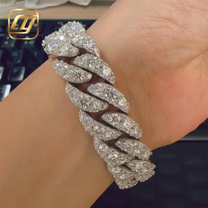 <b>Iced</b> <b>Out</b> Moissanite 16mm 925 Sterling Silver VVS Moissanite Diamond Cuban Link <b>Chain</b> Hip Hop Jewelry Bracelet Cuban Link - Product Image 5
