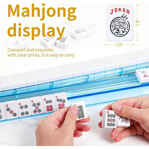 Jeu de tuiles de mahjong américain, ensemble complet de mahjong occidental, avec sac portable bleu, adapté aux débutants et aux experts - Product Image 4