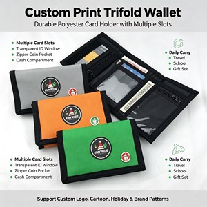 Nylon <strong>Trifold</strong> <strong>Wallet</strong> Form China Manufactory Cheap Promotional Casual <strong>Wallet</strong> Custom Card Holder <strong>Wallet</strong> - Product Image 2