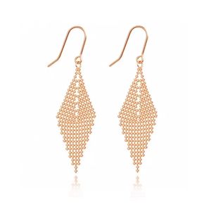 Boucles d'oreilles pampilles en or 18k, cadeau d'anniversaire de mariage, boucles d'oreilles pendantes, en or véritable, style bohème, goutte pour femmes, pièces - Product Image 1
