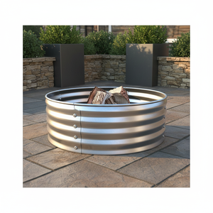 Anneau de feu rond en acier galvanisé au charbon de bois de 36 pouces Silver Brasier Outdoor - Product Image 2