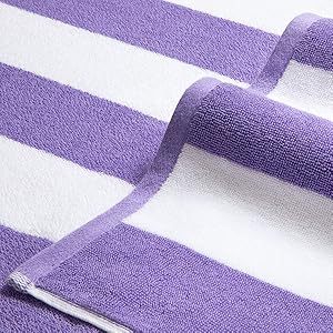 Serviette de plage surdimensionnée de haute qualité en velours 100% coton, rayée, teinte en fil, ultra absorbante, personnalisée - Product Image 2