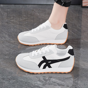 Sneakers Casual da Donna Primaverili e Autunnali, Traspiranti, Sottili, con Suola in Gomma, Intersuola in PVC e Fodera in Cotone, Bianche - Product Image 3