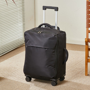 Ultra-Light 20-Inch Carry-on Nylon Suitcase with Expandable Capacity Towable Silent and Swivel <strong>Wheels</strong> Travel <strong>Luggage</strong> <strong>Soft</strong> Case - Product Image 4