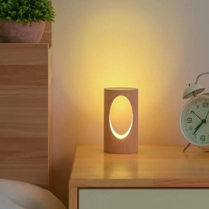 3D Night Light USB Wood <b>Table</b> Lamps for Bedroom <b>Bedside</b> Decoration Geometric <b>Table</b> Lamp Dimmable Rechargeable <b>LED</b> Night Light - Product Image 2