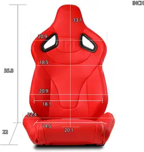 Jiabeir אוניברסלי חדש ריקארו אדום PVC עור עם מחוון כפול מושב מירוץ JBR1093