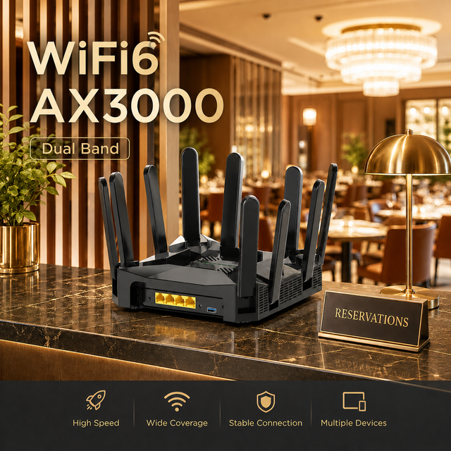 ODM/OEM AX3000 WiFi6 Router Dual Band 3000Mbps Mesh Gigabit 1WAN 3LAN 1.3GHz ARM CPU