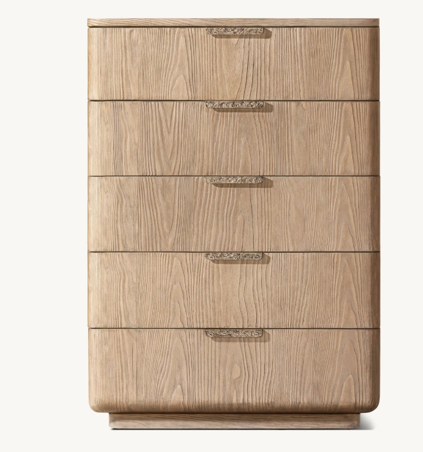 Modern 5-Drawer Dresser Oak Material for Space-Saving Living Room Modern 5-Drawer Dresser Oak Material for Space-Saving Living Room