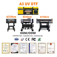 Impresora A3 UV DTF para impresión de pegatinas UV con cabezal xp600, funda para teléfono, botella de vidrio, impresora  UV DTF