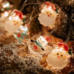 סנטה קלאוס חג המולד אורות מחרוזת איש שלג עץ Xma מחרוזת אורות LED לקישוט מסיבת חג