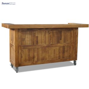 Mesa de Granja de Alta Calidad <span class=keywords><strong>con</strong></span> <span class=keywords><strong>Ruedas</strong></span> para Bodas y Eventos, <span class=keywords><strong>Mesas</strong></span> de Comedor Rústicas Francesas de Madera, Silla de Boda - Product Image 4