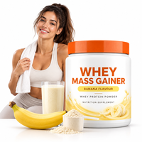Poudre de protéines de lactosérum à saveur banane, marque privée, OEM ODM, complément nutritionnel sportif pour la musculation et la prise de masse