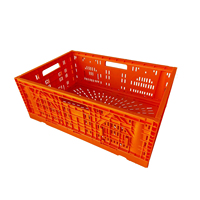 Paniers pliables empilables à 30 trous, bacs en plastique maillé mobiles 40L-80L pour fruits et légumes Liyang LYZZX ISO9001