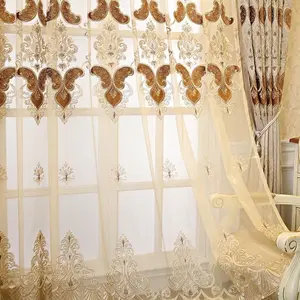优质白色带窗帘和纱布窗帘客厅现代欧式窗帘卧室