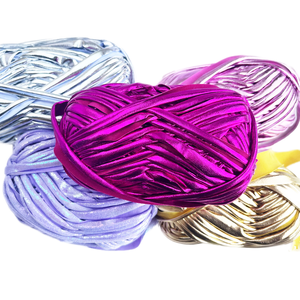 <span class=keywords><strong>Zpagetti</strong></span> Tshirt Yarn 100% Polyester Haute Ténacité Fantaisie Teint Motif pour Crochet Tricot - Product Image 1