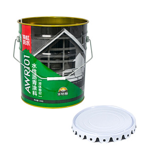 Cubo metálico impreso en color de 18L con tapa de borde floral, revestimiento de <span class=keywords><strong>asfalto</strong></span> a base de agua, diseño cónico - Product Image 4