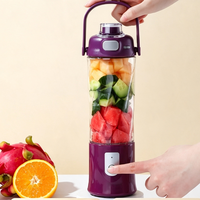 Fabrieksgroothandel Draagbare Oplaadbare Elektrische Blenderbeker 580ml Roestvrijstalen Mes Smoothie Maker Keukenhulpje