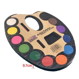 NUEVO Set de Arte Educativo de 12 Colores, Herramientas de Arte para el Aprendizaje Temprano, <span class=keywords><strong>Paleta</strong></span> de Pintura de Acuarela para Niños Artistas con Pincel - Product Image 4