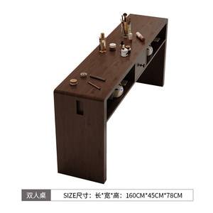 Juego de Mesa y Silla de Manicura Comercial de Madera Maciza de Estilo Japonés Moderno (Acabado en Nogal) con Colector de Polvo Integrado - Product Image 6