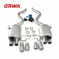Sistem Knalpot Valvetronic GRWA Custom E92 M3 untuk BMW E90 E93 SS304 Sandblasted Tanpa X-Pipe Ujung Knalpot Stainless Steel