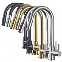 Robinet de cuisine flexible extractible HuSheng, corps en acier inoxydable 304, eau froide et chaude, pour salle de bain et évier de cuisine