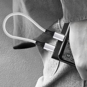 30CM <b>USB</b> C to <b>USB</b> C 3A Charging Cable with Nylon Jacket Compatible with Wide Range Audio Accessories Mobile Power for Earphones - Product Image 4