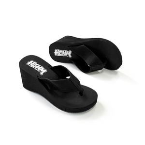 Custom <strong>Women's</strong> Wedge <strong>Flip</strong> <strong>Flops</strong> Rubber Thin <strong>Flip</strong> <strong>Flop</strong> Slipper For Beach Open Round Toe Slippers Printed - Product Image 1