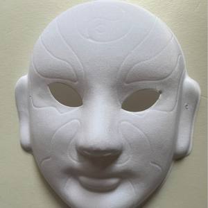 Blanco Embrión Flocado DIY Pintado a mano Graffiti Ópera de Pekín Máscara facial Líneas en relieve Sin líneas de gancho Cuerda <span class=keywords><strong>libre</strong></span> Máscaras de fiesta de color - Product Image 6